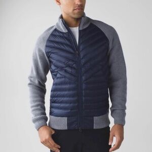 Lululemon Jacket Mens Knowlton Hydrid Down Sweater Gray Blue. XL